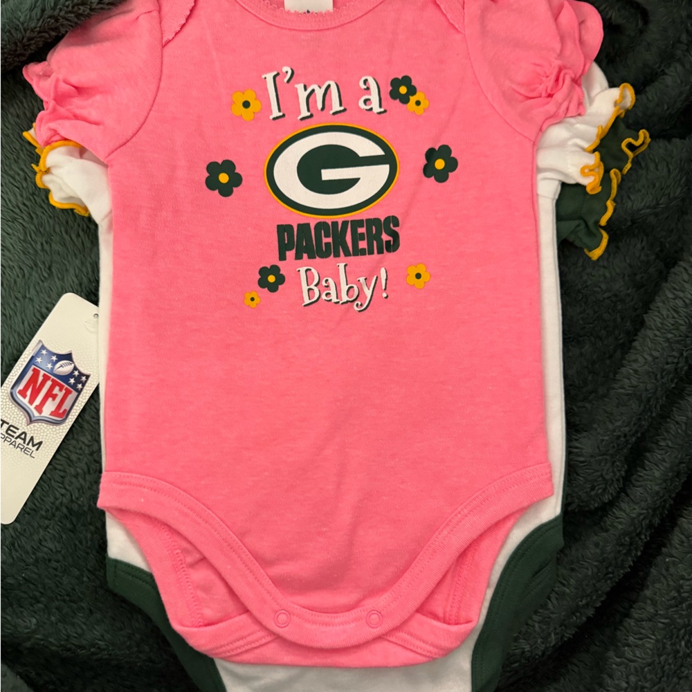 Pink Packers Baby Onesie